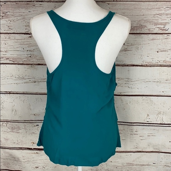 Elle Teal Ruffle front Racerback tank Small - Picture 4 of 9